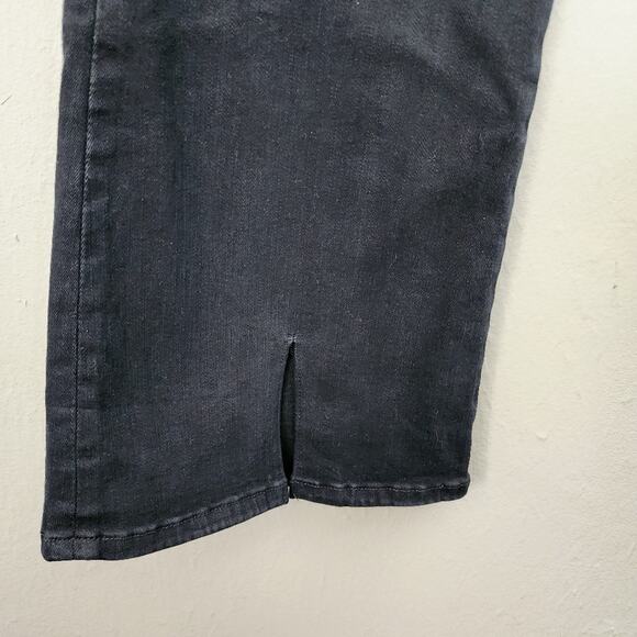 FRAME Le One Black Flare Split Hem High Waist Jeans Super Stretch NWT Size 2 - Picture 12 of 13